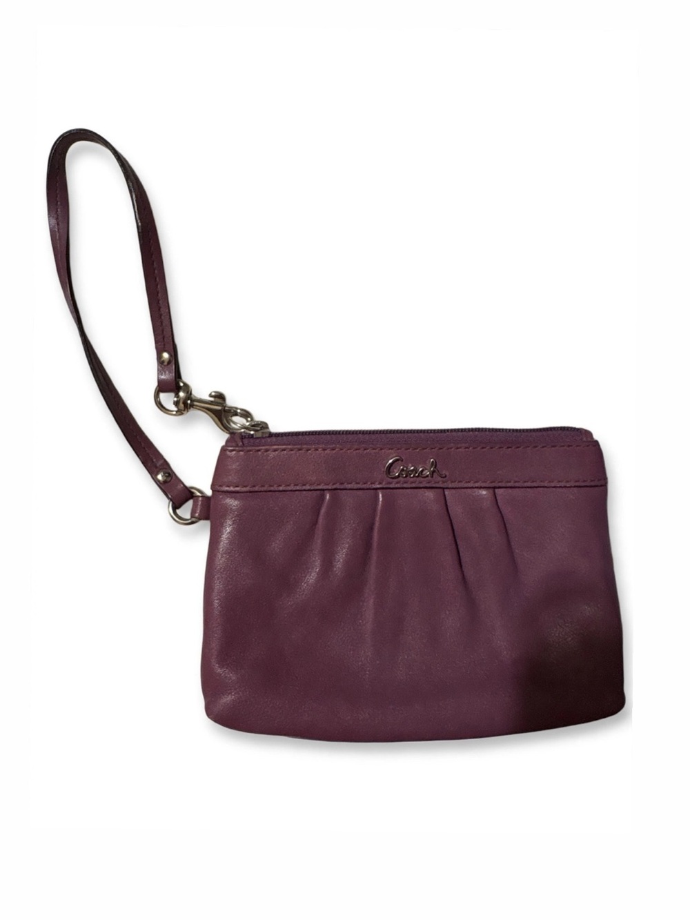 COACH- Ashley Plum Weather Wristlet Clutch Bag Wallet